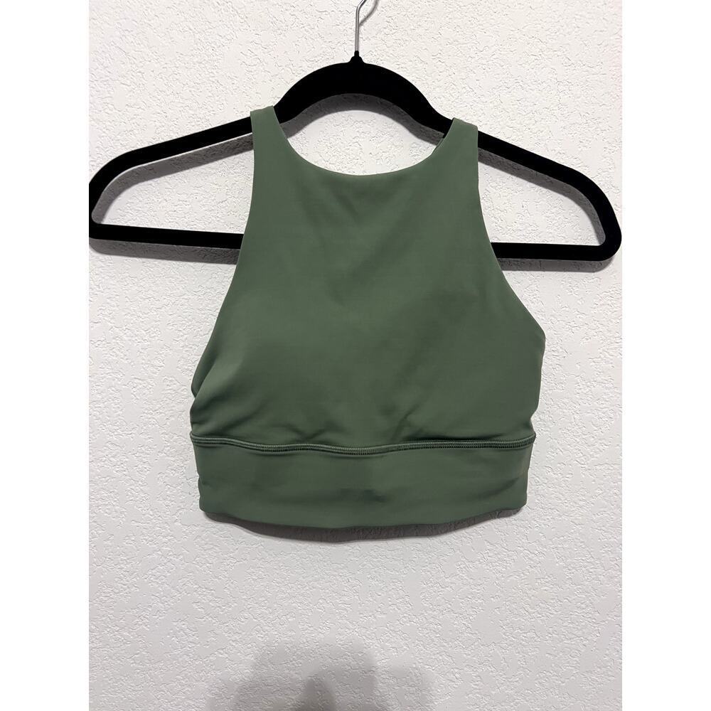 Lululemon Energy High Neck Longline Bra Laurel Green Sz 4